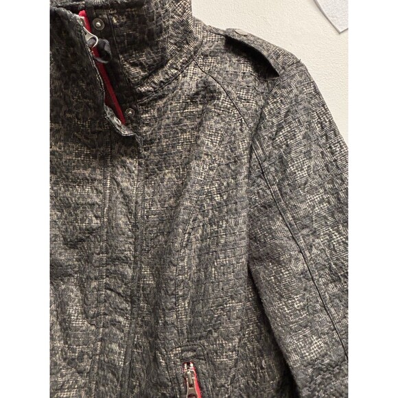 Free People We the Free Black Textured Red Pop of Color Moto Jacket Size 10 - Picture 3 of 12